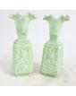 Paire de Vases en Opaline Couleur Vert Amande