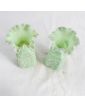 Paire de Vases en Opaline Couleur Vert Amande