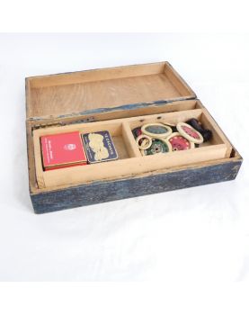Ancienne Boîte de Jeu en Bois MECCANO