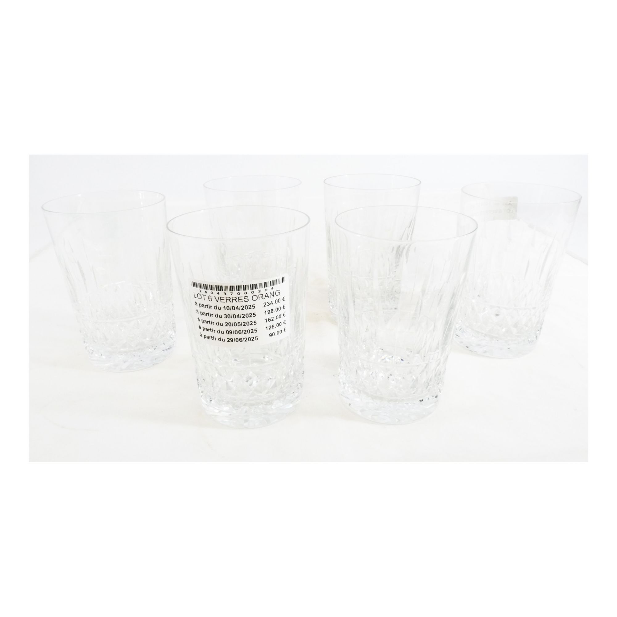 Set of 6 TOMY Crystal Orangeade Glasses Set of 6 TOMY Crystal Orangeade Glasses