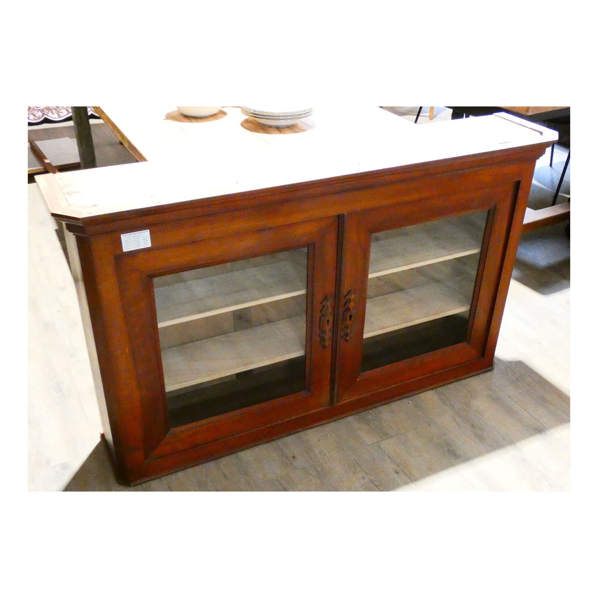 Cherry Wood Display Cabinet with 2 Doors and Key Cherry Wood Display Cabinet with 2 Doors and Key
