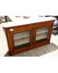 Cherry Wood Display Cabinet with 2 Doors and Key