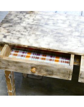 Console 2 Tiroirs Patiné