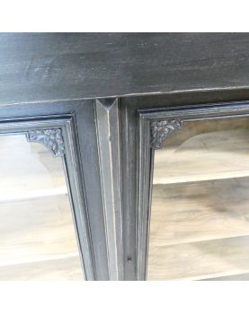Black Patinated Display Case 2 Doors with Key