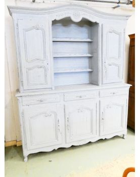 Buffet Deux Corps 5 Portes 3 Tiroirs Gris