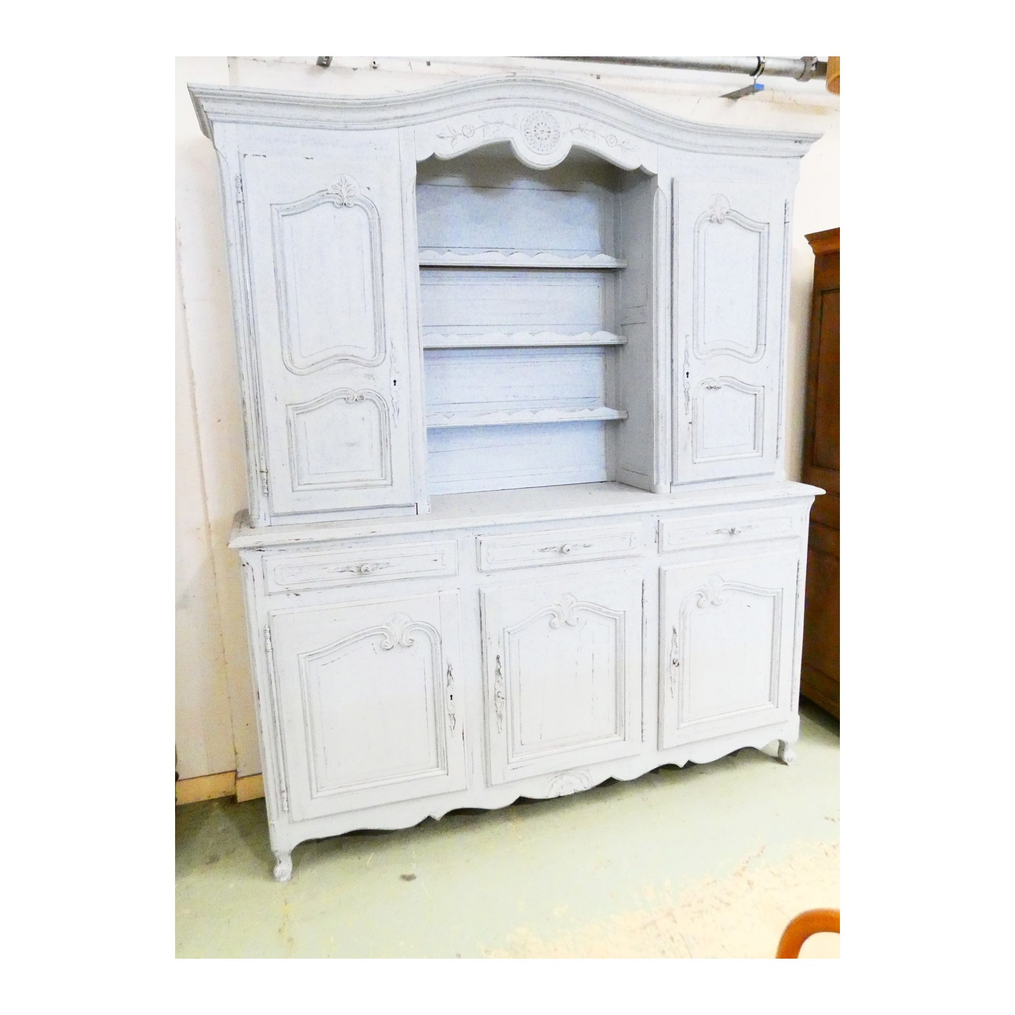 Buffet Deux Corps 5 Portes 3 Tiroirs Gris Buffet Deux Corps 5 Portes 3 Tiroirs Gris