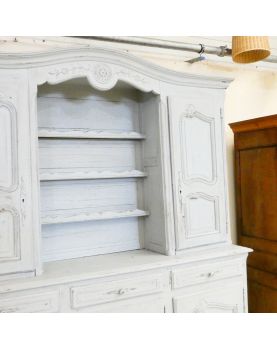 Buffet Deux Corps 5 Portes 3 Tiroirs Gris