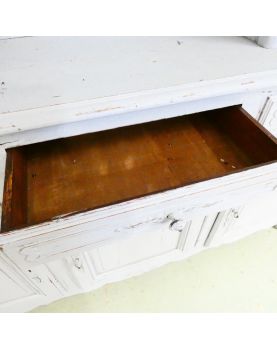 Buffet Deux Corps 5 Portes 3 Tiroirs Gris