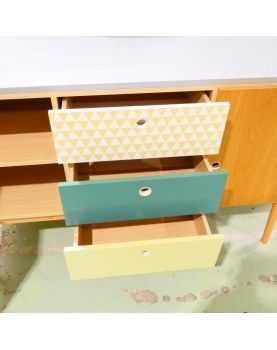 Enfilade Moderne 3 Tiroirs Verts
