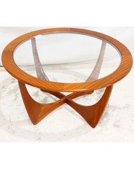 GPLAN Table Basse Ronde Dessus Verre Piétement en Forme de Croix