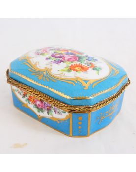 Porcelain Box with Floral Decor