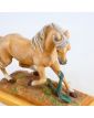 Sujet Cheval et Serpent en Régule Peint