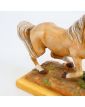 Sujet Cheval et Serpent en Régule Peint