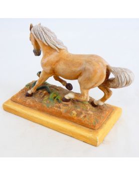 Sujet Cheval et Serpent en Régule Peint
