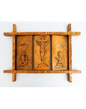 Wooden Rotating Religious Triptych