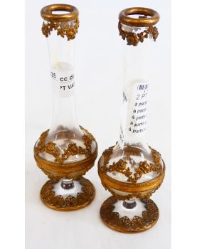 Paire de Petits Vases Garniture en Laiton