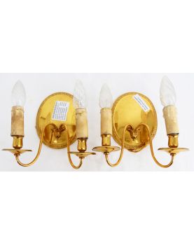 Paire d’Appliques Bagues en Laiton