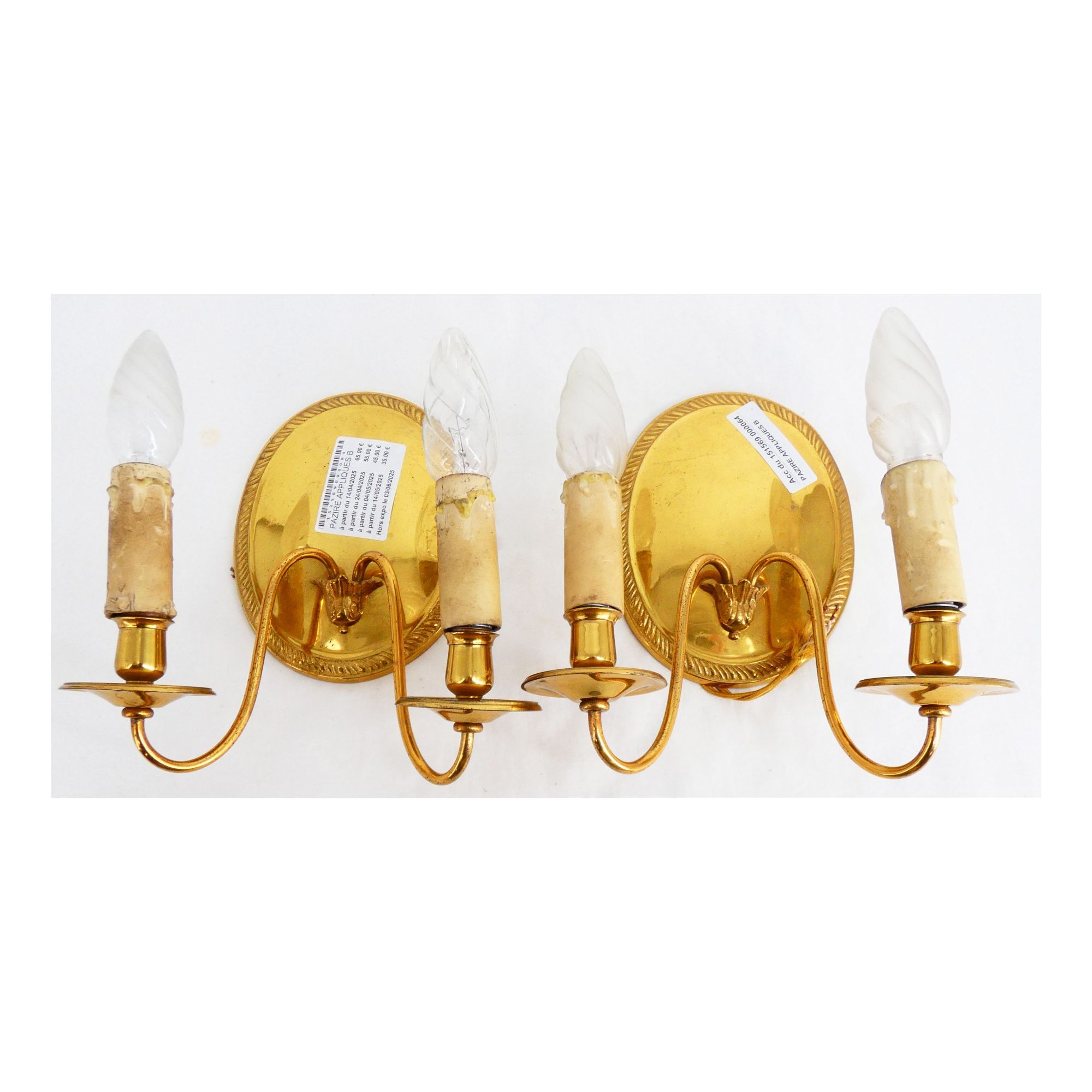 Paire d’Appliques Bagues en Laiton Paire d’Appliques Bagues en Laiton