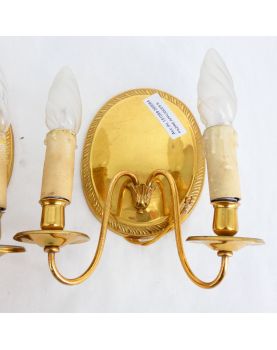 Paire d’Appliques Bagues en Laiton