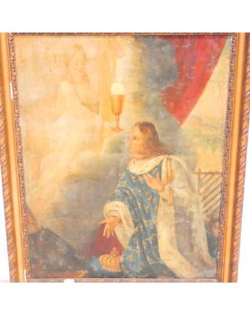 Large Oil on Canvas Painting 19th Century Saint Louis