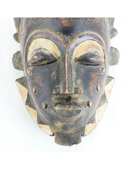 Polychrome Wooden PUNU Mask