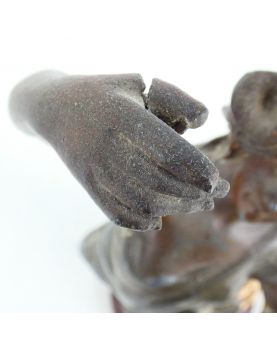 1900 Style Spelter Lamp on Wooden Base