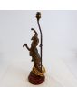 Lampe en Régule Style 1900 sur Socle en Bois