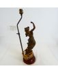 Lampe en Régule Style 1900 sur Socle en Bois