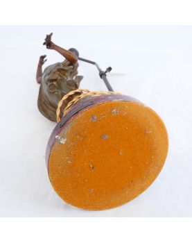 Lampe en Régule Style 1900 sur Socle en Bois