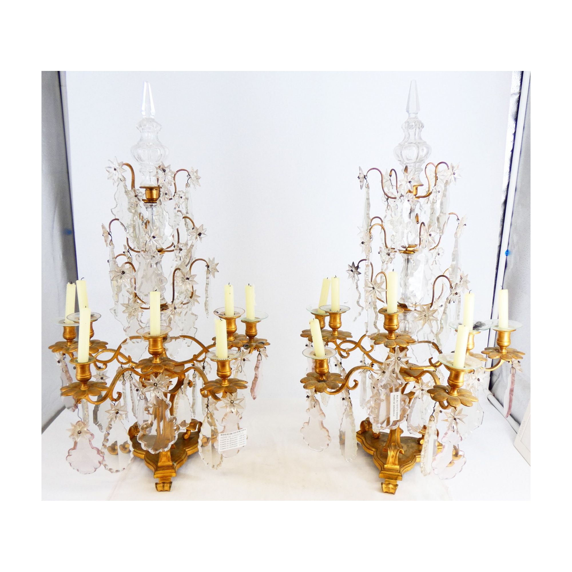 Pair of Gilt Bronze Girandoles Pair of Gilt Bronze Girandoles