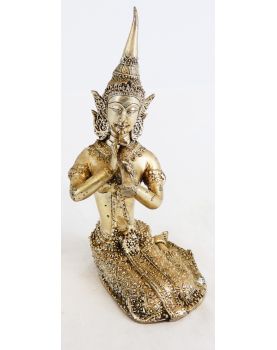 Petite Statuette Thaï Joueuse de Flûte