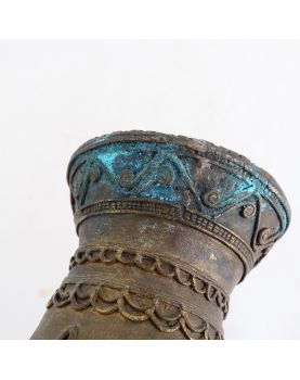 Petit Vase Indien en Laiton Ciselé