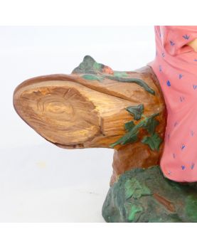 Seated Girl in Polychrome Terracotta Michel PASCAL