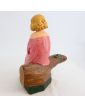 Sujet Fillette Assise en Terre Cuite Polychrome Michel PASCAL