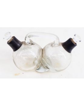 Small Oil and Vinegar Cruet with Silver Ring