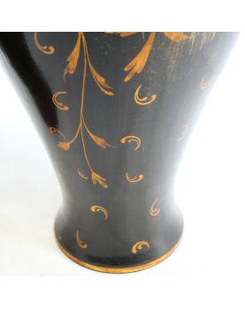 Pair of Gilded Ceramic Vases Signed P. HEUZÉ