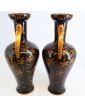 Paire de Vases en Céramique Doré Signé P. HEUZÉ