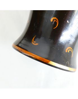 Paire de Vases en Céramique Doré Signé P. HEUZÉ