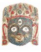 Small Blue and Red Asian Inlaid Mask
