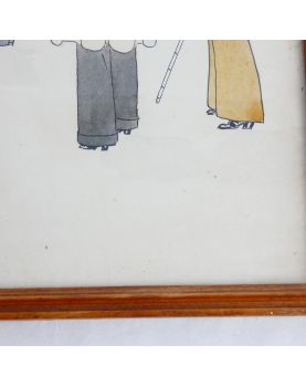 Art Deco Drawing of Men and Women