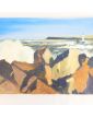 Small Oil on Canvas Decor with Cliffs Signed Nicole JOFFRE Unframed