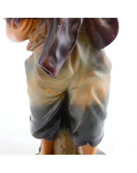 Sujet Jeune Garçon en Plâtre Moulé Polychrome Incomplet