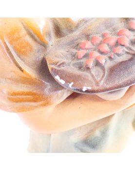 Sujet Jeune Garçon en Plâtre Moulé Polychrome Incomplet