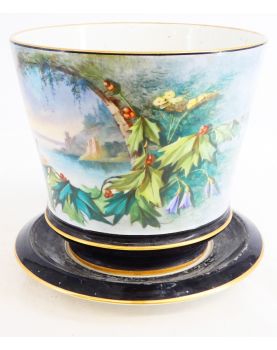 Cache Pot en Porcelaine de Paris avec Soucoupe