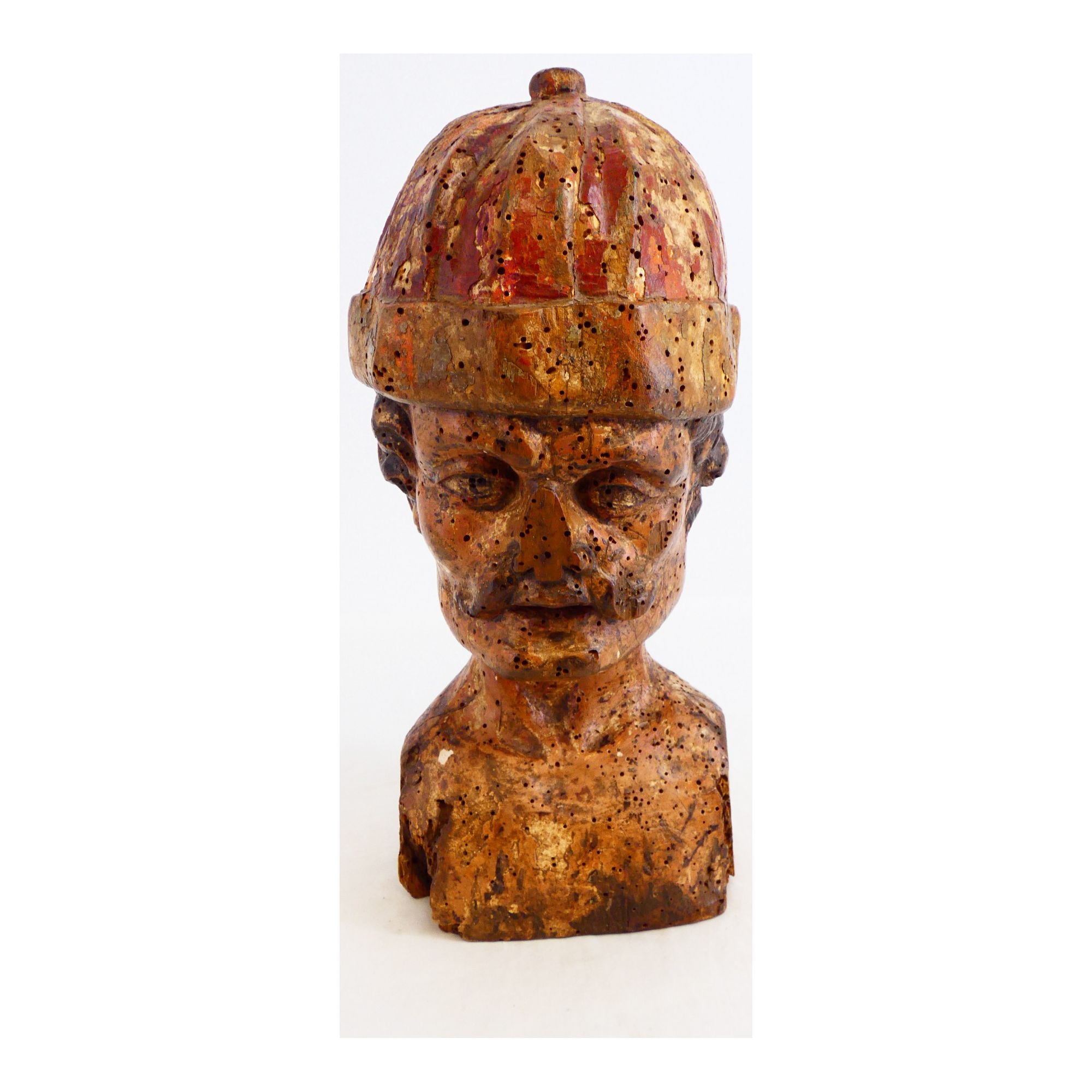 17th Century Wooden Bust of a Man 17th Century Wooden Bust of a Man