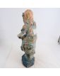 Signed Blue Terracotta Doll Girl