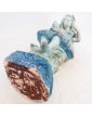Signed Blue Terracotta Doll Girl