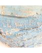 Sujet Fillette à la Poupée en Terre Cuite Bleue Signée