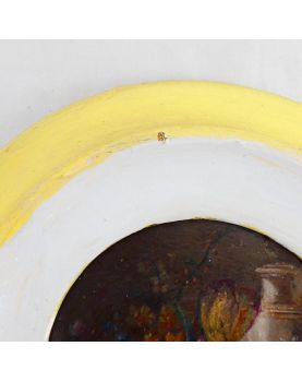 Miniature on Leather Yellow Frame