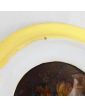 Miniature sur Cuir Cadre Jaune